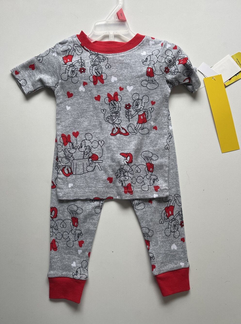 Disney Junior Minnie + Mickey 2 Piece Heart Pajamas Size 2T NWT